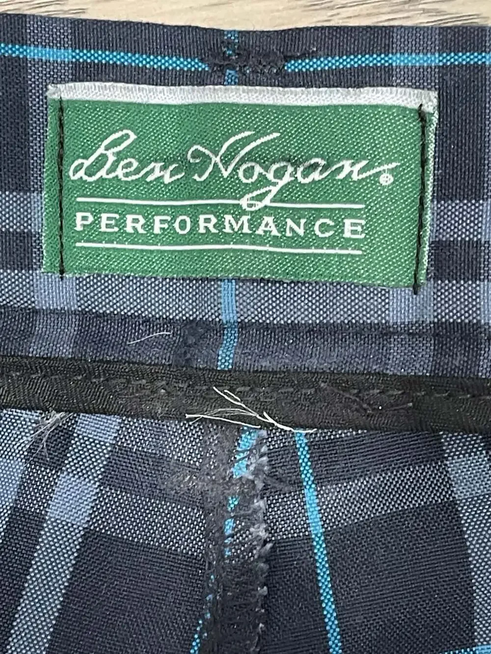 Ben Hogan Performance Men's Black Gray Blue Plaid Golf Shorts